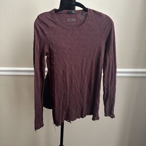ATM Anthony Thomas Melillo Top XS/TP Long Sleeve Grunge Distressed